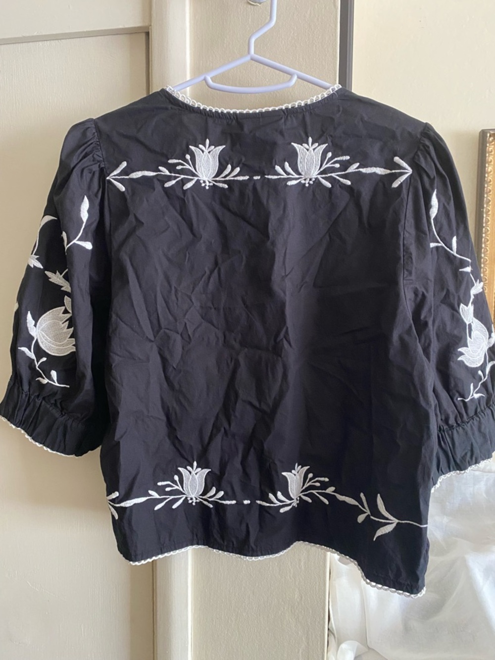 Joie Black Embroidered Tie-Front Bolero Jacket - Picture 2 of 9